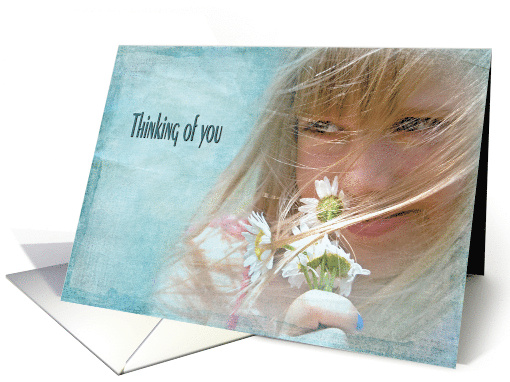 Thinking Of You Girl With Daisies card (712883)