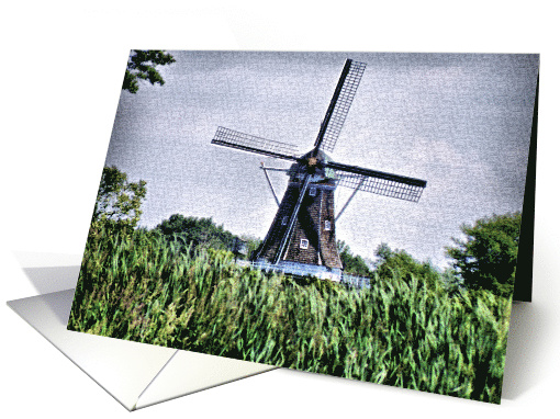Dutch windmill notecard with texture effect note card (731892)