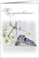Close up of Diamond Ring for Congratulations on Engagement card