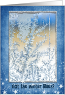 winter blue party card