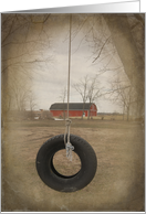 Miss You- old tire swing in the country card