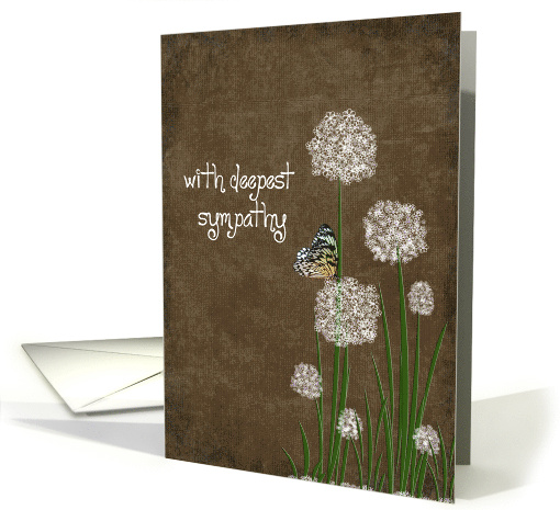 Sympathy Butterfly on White Flower card (767441)
