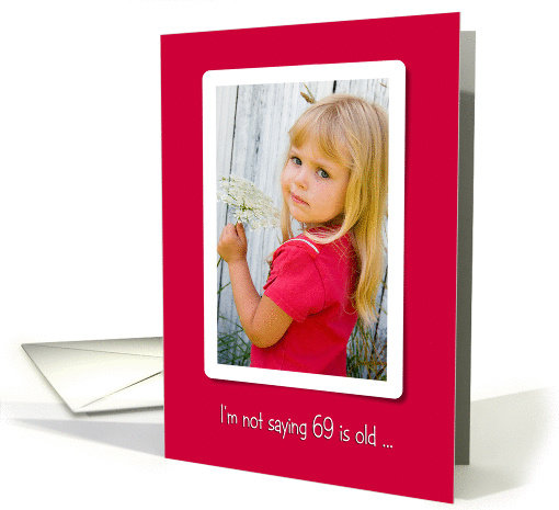 69th birthday-little girl with Queen Anne's lace card (800709)