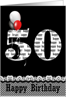 50th birthday for twin sister with balloons card