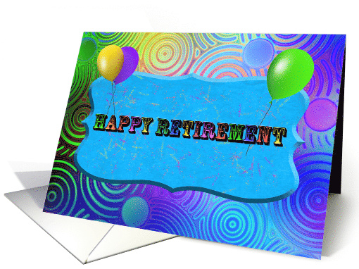 Retirement Balloons for Dad on Neon Swirl Abstract card (811646)