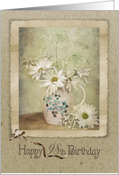 98th birthday daisy bouquet in vintage jug card