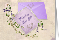 Flower girl request for Niece-floral branch on wedding stationery card
