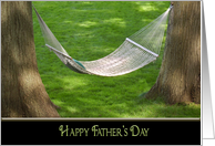 Father’s Day for Son hammock between oak trees card