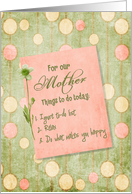 Mom’s birthday, polka dot background with white daisy card