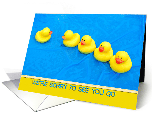 Goodbye from group, yellow rubber ducks in pool card (833709)