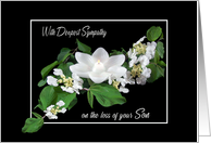 Loss of Son Sympathy, Water Lily Candle on Dogwood card
