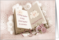 Wedding Congratulations for daughter & son in law, book with roses card