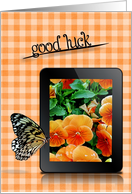 good luck, butterfly, pansy, flower card
