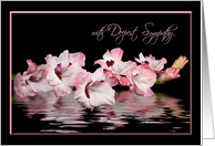 Pink Gladiolus with Water Reflection for Loss of Mother Sympathy card