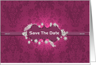 damask, flower, elegant, save the date card