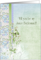 sister, Junior Bridesmaid, lily of the valley, wedding, butterfly card