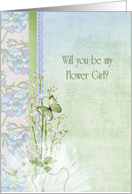 sister, Flower Girl, lily of the valley, wedding, butterfly card