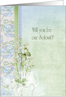 soloist, singer, lily of the valley, wedding, butterfly card