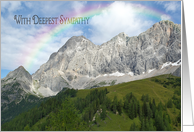 Sympathy - mountain peaks with rainbow card