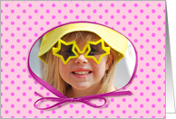 Polka dot photo card for girl’s birthday card