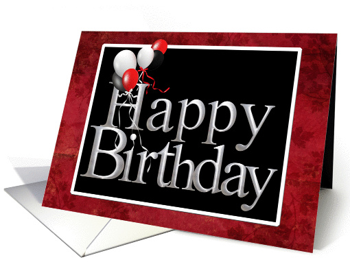 Birthday balloons in red and black card (915860)