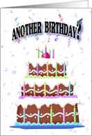 Birthday cake with many candles card
