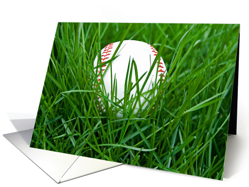 Baseball in grass for Coach's birthday card (920741)