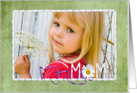 Daisy with petals photo card for Mom’s Birthday card