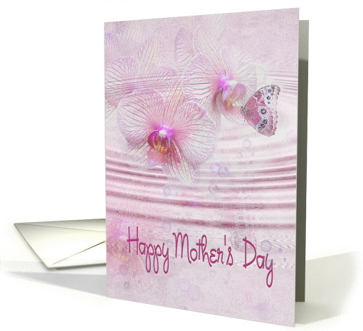 Butterfly on orchids for Mom Mother's Day card (923849)