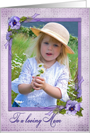 pansy photo card for Mom’s birthday card
