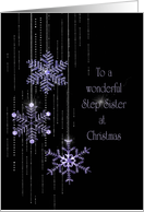 Christmas jeweled snowflakes for Step Sister card