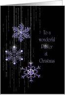 Christmas jeweled snowflakes for Pastor card