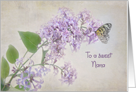 butterfly on lilacs for Nana’s birthday card