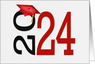 College Graduation Congratulations 2024 with Red Cap card