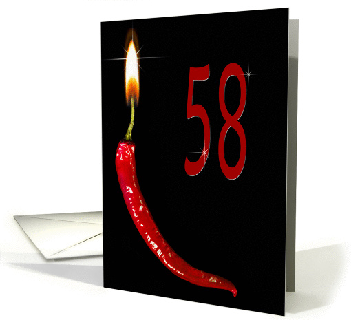 Flaming red pepper for 58th Birthday card (929243)