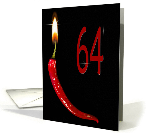Flaming red pepper for 64th Birthday card (929247)