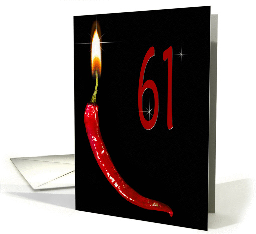 Flaming red pepper for 61st Birthday card (929279)