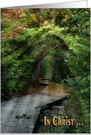 loss of mother with autumn woods and sunbeams card