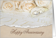 wedding anniversary for grandparents with roses and rings card