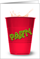red cup retirement party invitation card