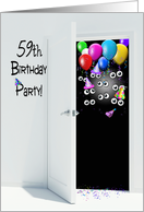 surprise 59th birthday party invitation with balloons card