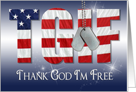 patriotic Veterans Day with military dog tags card