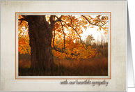 Autumn Oak Tree Loss of Husband Sympathy From Couple card