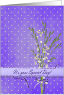 Name Day with lily of the valley bouquet card