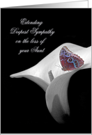 loss of aunt sympathy with butterfly on calla lily card