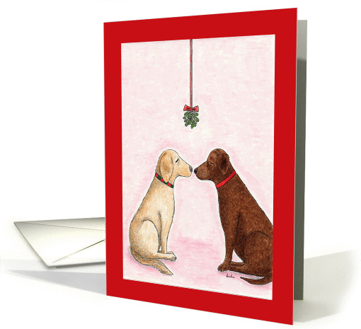 Christmas pooch smooch under the mistletoe card (1457696)