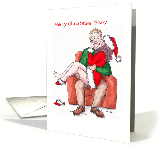 Merry Christmas Baby - romantic couple card (889623)