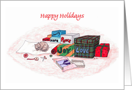 Happy Holidays-Love, Peace, Joy card