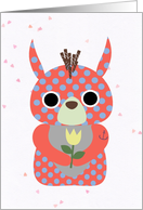 Punkish Cute Monster with Tulip to Congratulate First Tattoo card