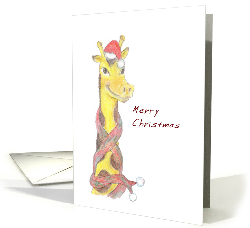 Merry Christmas with Cute Giraffe Blank Inside card (272155)